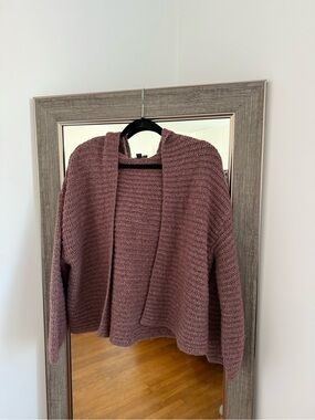 Wild Fable Open-Front Mauve Knit Sweater Cardigan